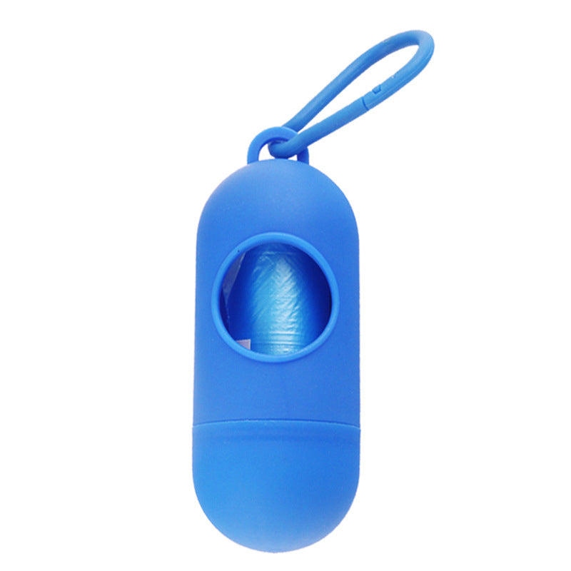 Dispensador de bolsas para cacas de perro color azul con anilla