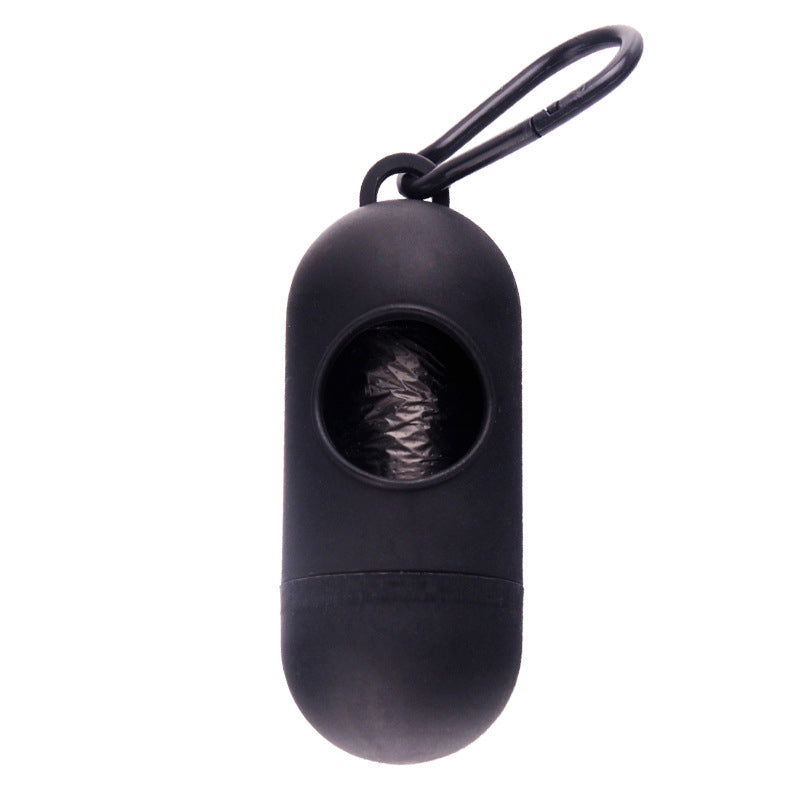 Dispensador de bolsas para cacas de perro color negro con anilla