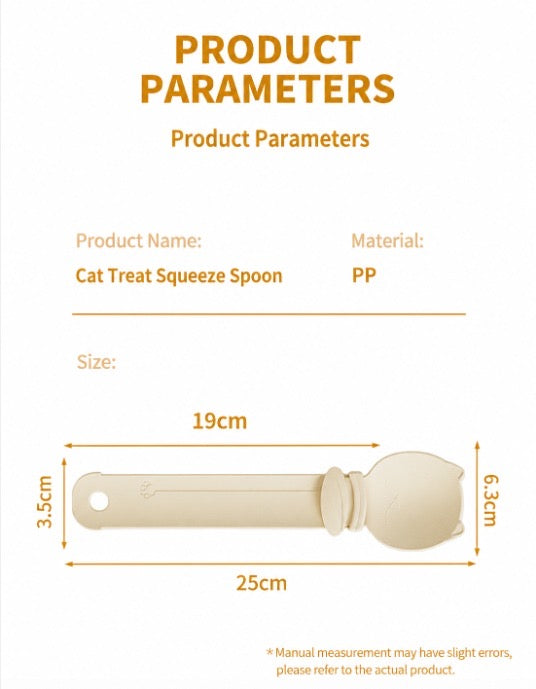 Cuchara Dispensadora de Snacks para Gatos - ficha de especificaciones del producto
