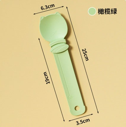 Cuchara Dispensadora de Snacks para Gatos - medidas color verde